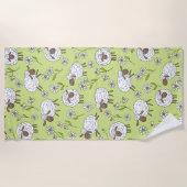 Serviette De Plage Compter les moutons sur le vert de rosée miel (Devant)