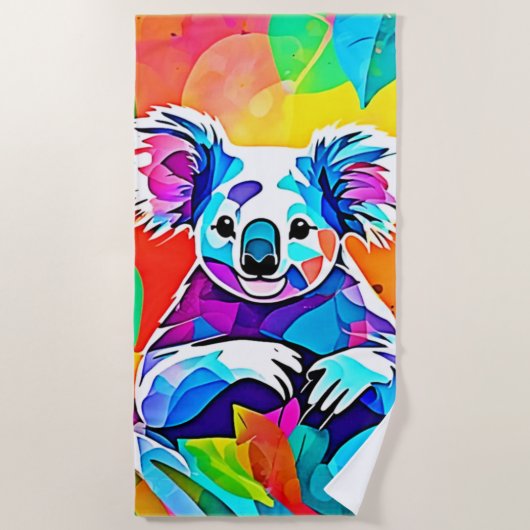 Serviette De Plage Conception Abstraite de Koala (Devant)