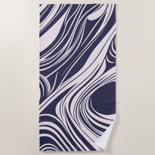 Serviette De Plage conception Abstraite de tourbillons liquides bleus (Devant)