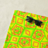 Serviette De Plage Conception Abstraite d'Ombre de Citron Vert Orange (En situation)