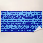 Serviette De Plage Conception Abstraite Irrégulière Bleu Cyan (Devant)