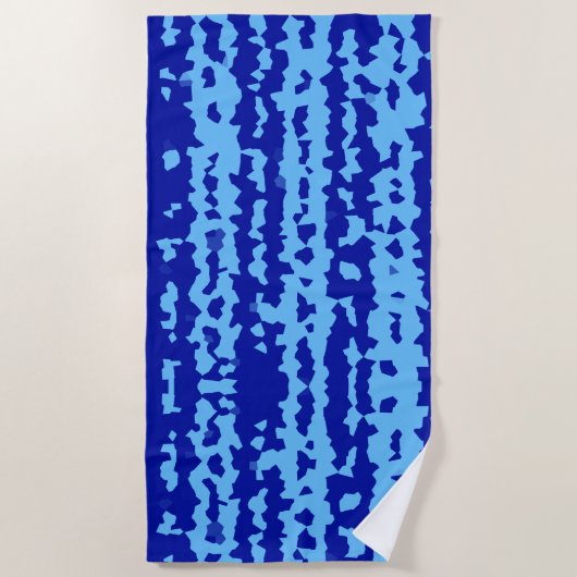 Serviette De Plage Conception Abstraite Irrégulière Bleu Cyan (Devant)