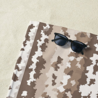 Serviette De Plage Conception Abstraite Irrégulière Camo Terre Neutre