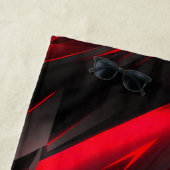 Serviette De Plage Conception abstraite rouge au point (En situation)