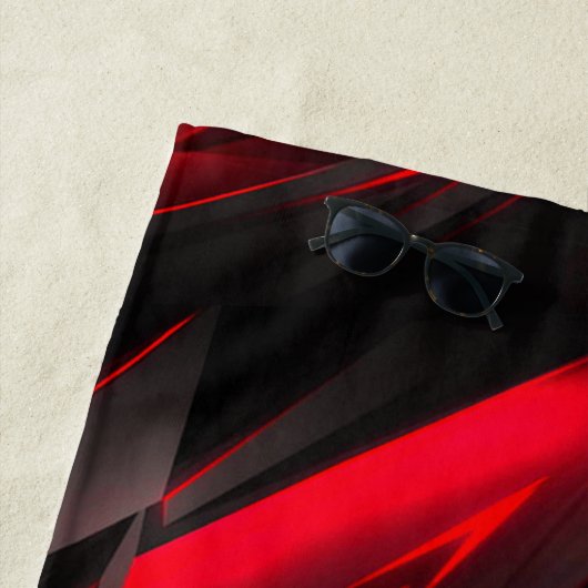 Serviette De Plage Conception abstraite rouge au point (En situation)