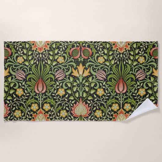 Serviette De Plage Conception botanique florale persane de William Mo (Devant)