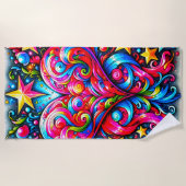 Serviette De Plage Conception cardiaque (Devant)