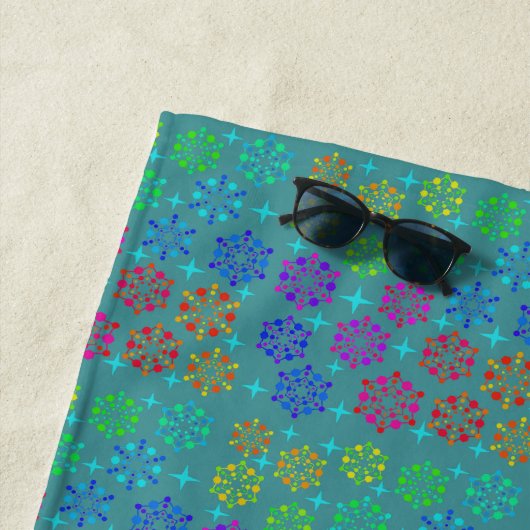 Serviette De Plage Conception d'art de motif rétro du milieu du siècl (En situation)