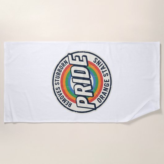 Serviette De Plage Conception de badge arc-en-ciel de protestation de (Devant)