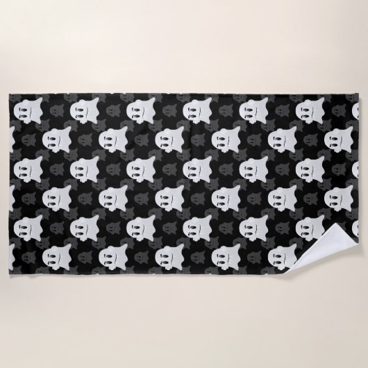 Serviette De Plage Conception de blob Ghost (Devant)