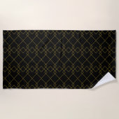 Serviette De Plage Conception de boîte géométrique dorée élégante Noi (Devant)