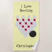 Serviette De Plage Conception de bowling à dix quilles (Devant)