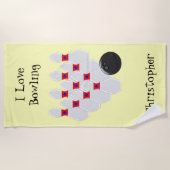 Serviette De Plage Conception de bowling personnalisée (Devant)