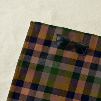 Serviette De Plage Conception de carreaux Gingham de terre sombre