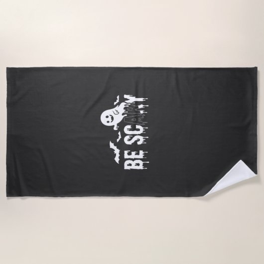 Serviette De Plage Conception de chauve-souris fantôme d'Halloween ef (Devant)