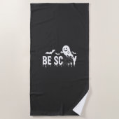 Serviette De Plage Conception de chauve-souris fantôme d'Halloween ef (Devant)