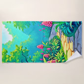 Serviette De Plage Conception de chemin de jardin magique (Devant)