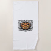Serviette De Plage Conception de chemise de citrouille Halloween Grav (Devant)