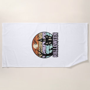 Serviette De Plage Conception de chemise de maison hantée Halloween v