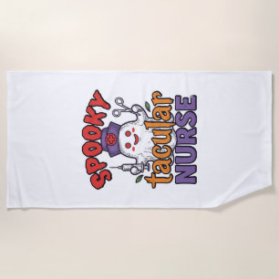 Serviette De Plage Conception de chemise fantôme Halloween Infirmière