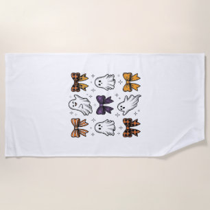 Serviette De Plage Conception de chemise fantômes et noeuds Halloween
