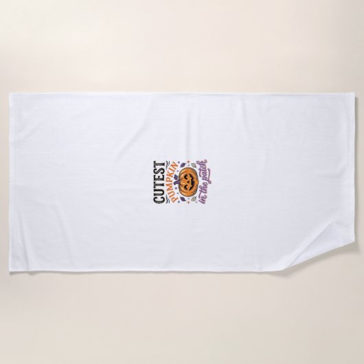 Serviette De Plage Conception de chemise Halloween Citrouille la plus (Devant)