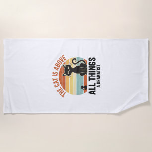 Serviette De Plage Conception de chemise humoristique de chat dramati