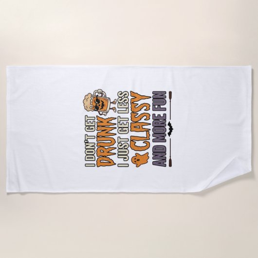 Serviette De Plage Conception de chemise moins classe de boisson drôl (Devant)