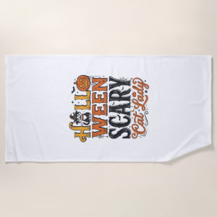 Serviette De Plage Conception de chemise pour chat vintage Halloween