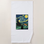 Serviette De Plage Conception de chemise vectorielle de paysage noctu (Devant)
