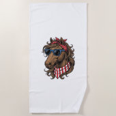 Serviette De Plage Conception de chemise vectorielle de tête de cheva (Devant)