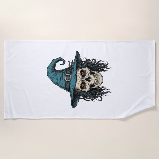 Serviette De Plage Conception de chemise vectorielle Halloween crâne (Devant)