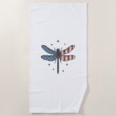 Serviette De Plage Conception de chemise vectorielle libellule patrio (Devant)