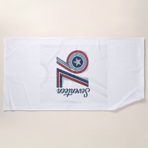 Serviette De Plage Conception de chemise vectorielle patriotique Vint