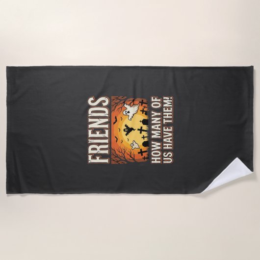 Serviette De Plage Conception de cimetière de fantômes Halloween Frie (Devant)