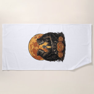 Serviette De Plage Conception de citrouille d'Halloween de faucheurs