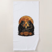 Serviette De Plage Conception de citrouille d'Halloween de faucheurs (Devant)