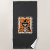 Serviette De Plage Conception de citrouille d'Halloween de raton lave (Devant)