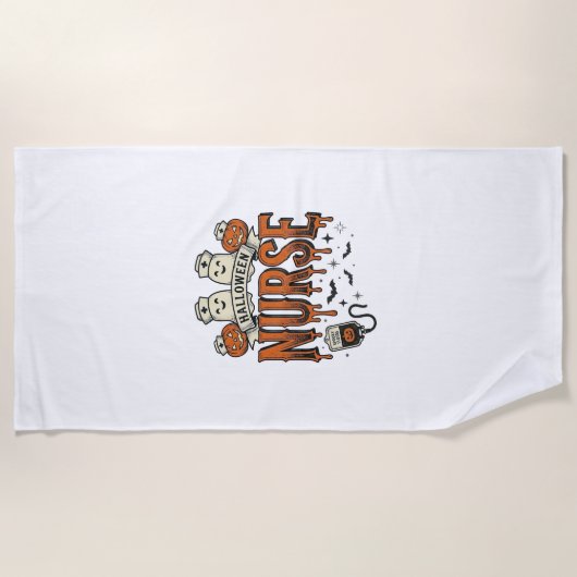 Serviette De Plage Conception de citrouille fantôme d'infirmière Hall (Devant)