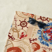 Serviette De Plage Conception de coeur Crustacé (En situation)