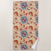 Serviette De Plage Conception de coeur Crustacé (Devant)