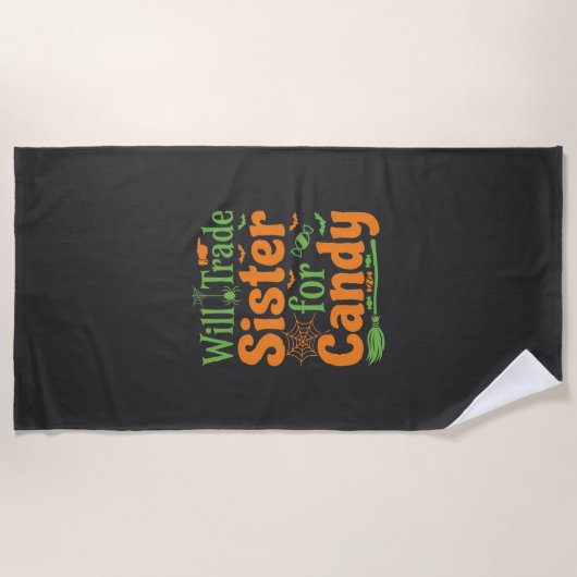 Serviette De Plage Conception de commerce de bonbons de sœur d'Hallow (Devant)