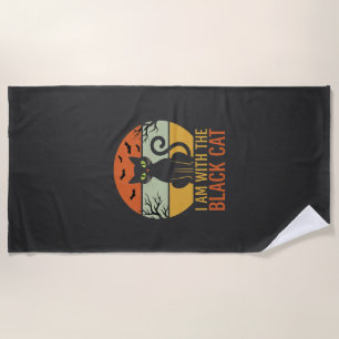 Serviette De Plage Conception de coucher de soleil rétro Halloween Ch