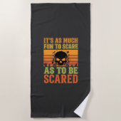 Serviette De Plage Conception de crâne effrayant Halloween Rétro_1 (Devant)