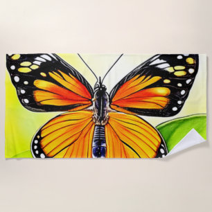 Serviette De Plage Conception de détail d'aile de papillon