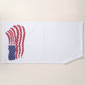 Serviette De Plage Conception de drapeau bleu blanc rouge (Devant)