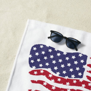 Serviette De Plage Conception de drapeau bleu blanc rouge