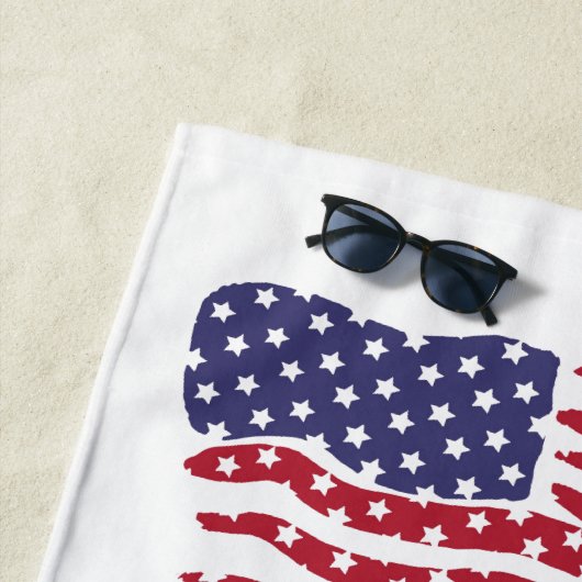 Serviette De Plage Conception de drapeau bleu blanc rouge (En situation)