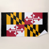 Serviette De Plage Conception de drapeau d'état du Maryland sur a (Devant)