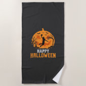 Serviette De Plage Conception de dunk de basket-ball Halloween citrou (Devant)